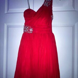 Red Debs Formal Dress- Size 3/4